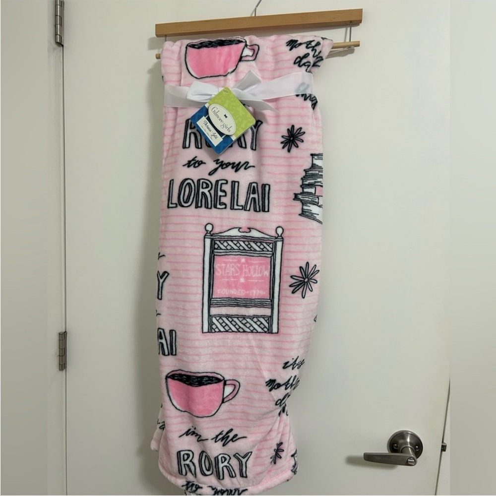 NEW Gilmore Girls Pink & White Stripe Blanket - I'm the Rory to Your Lorelai